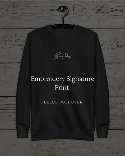 White Signature Embroidery Unisex Premium Sweatshirt.... - Bearclothing