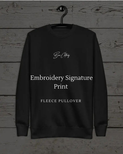 White Signature Embroidery Unisex Premium Sweatshirt....