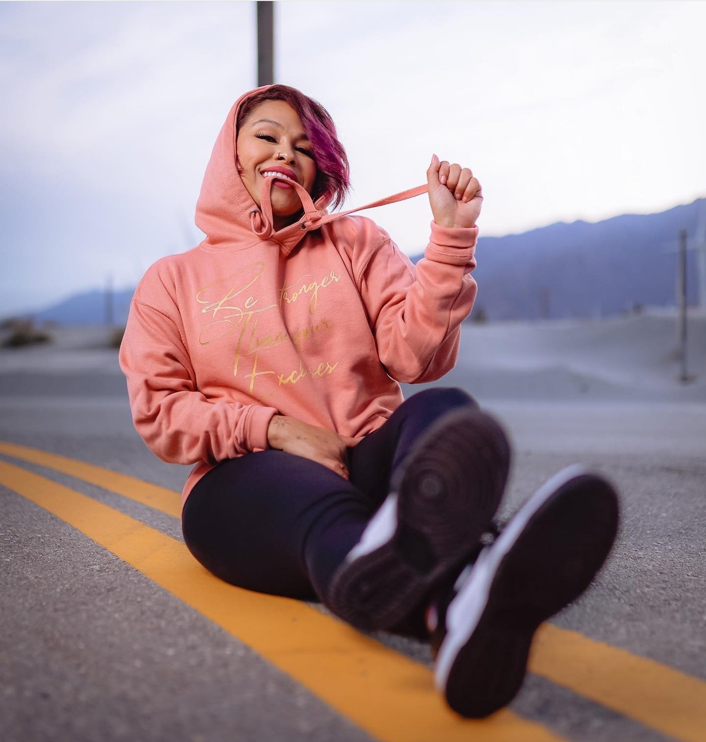 Fall Gold Print Stronger Than Your Excuses Unisex Hoodie