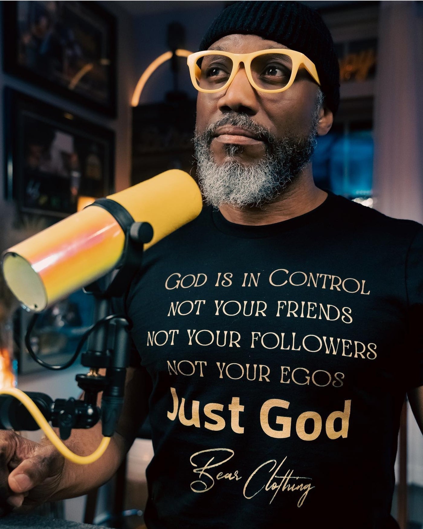 Gold Print Motivational Just God Unisex t-shirt