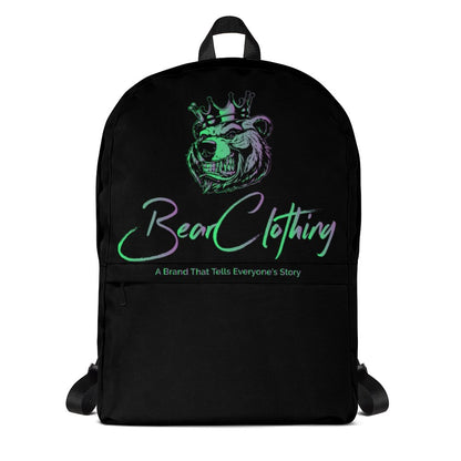 Multi-Colored Print Black Backpack Accessories - Bearclothing