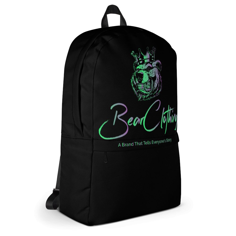 Multi-Colored Print Black Backpack Accessories - Bearclothing