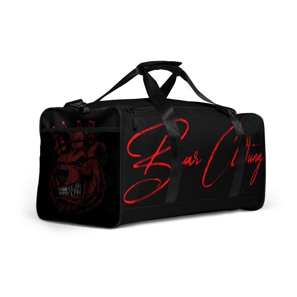 Red Print Black Duffle Bag Accessories - Bearclothing