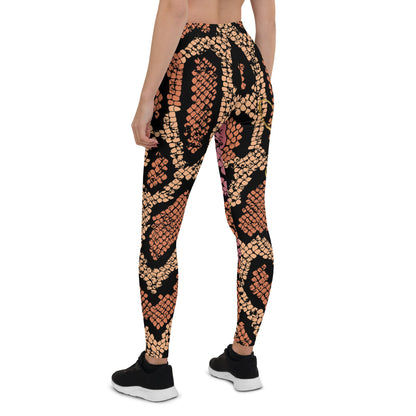 Yoga Diamondback Print Leggings - Bearclothing