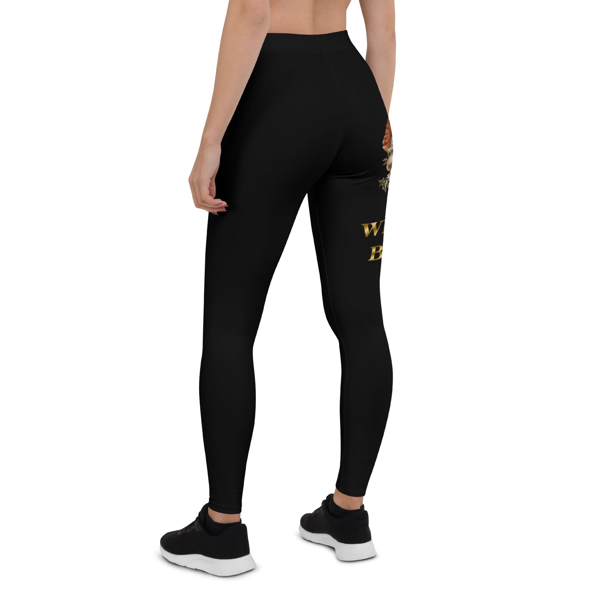 YOGA WHAT LIES BENEATH BLACK PRINT SQUAT PROOF LEGGINGS - Bearclothing