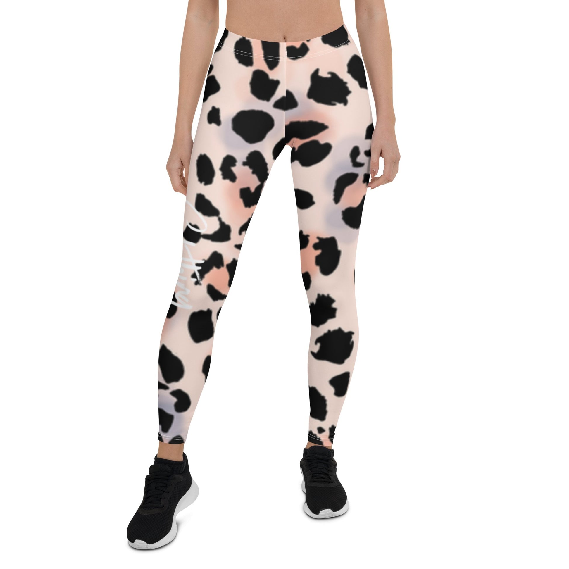 yoga She's a Beast Pink Leopard Leggings - Bearclothing