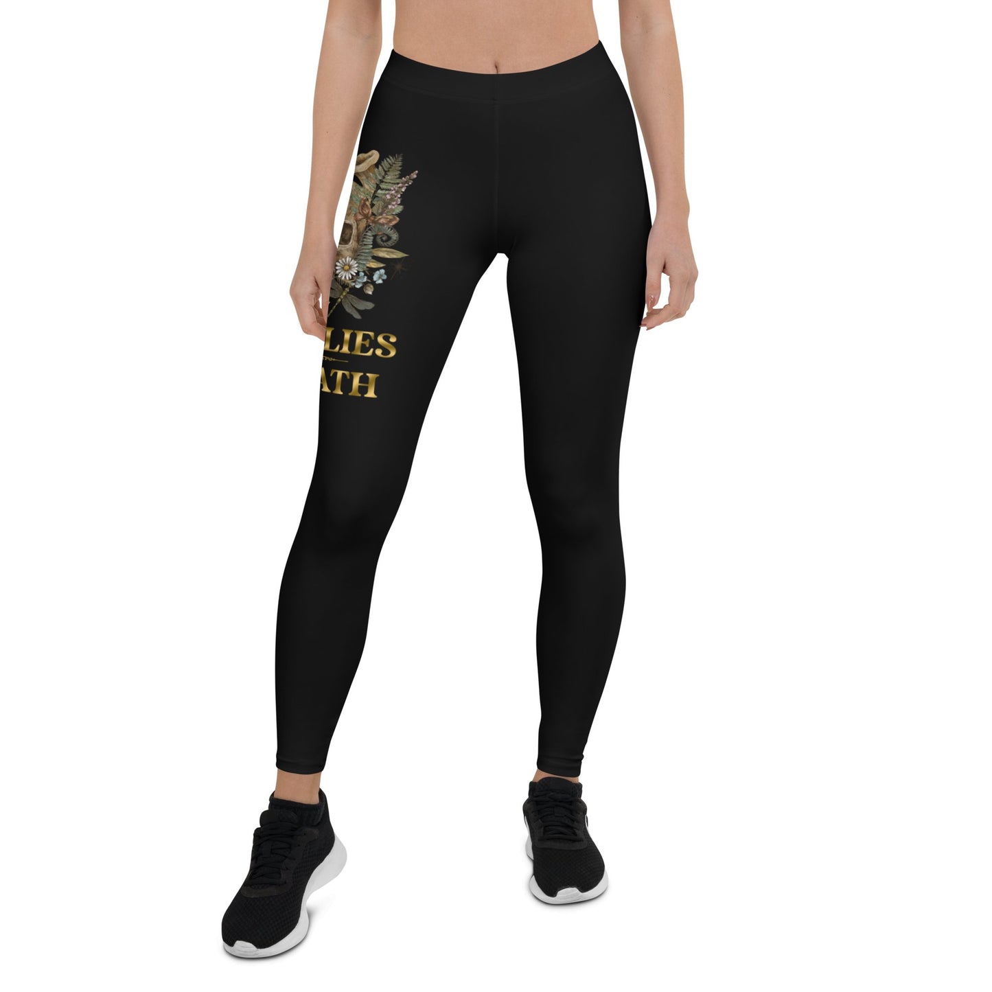 YOGA WHAT LIES BENEATH BLACK PRINT SQUAT PROOF LEGGINGS - Bearclothing