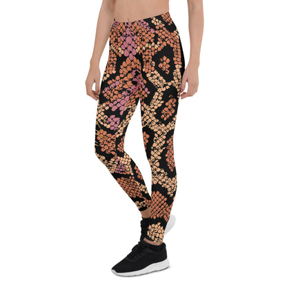 Yoga Diamondback Print Leggings - Bearclothing
