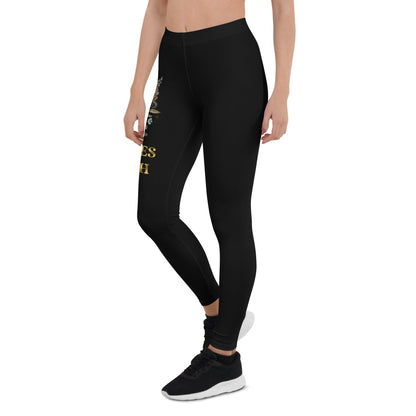 YOGA WHAT LIES BENEATH BLACK PRINT SQUAT PROOF LEGGINGS - Bearclothing