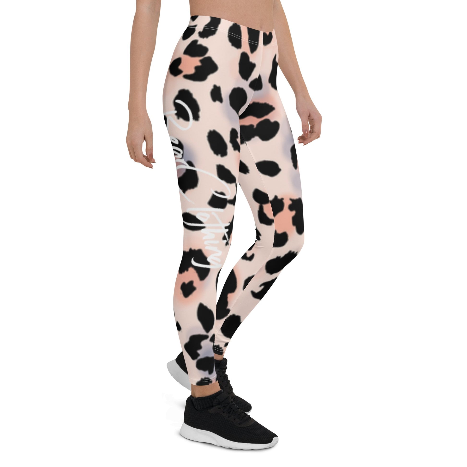 yoga She's a Beast Pink Leopard Leggings - Bearclothing