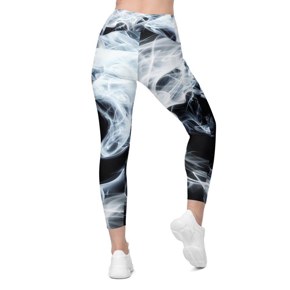 yoga Smoke Leggings with Black Print Signature pocket - Bearclothing