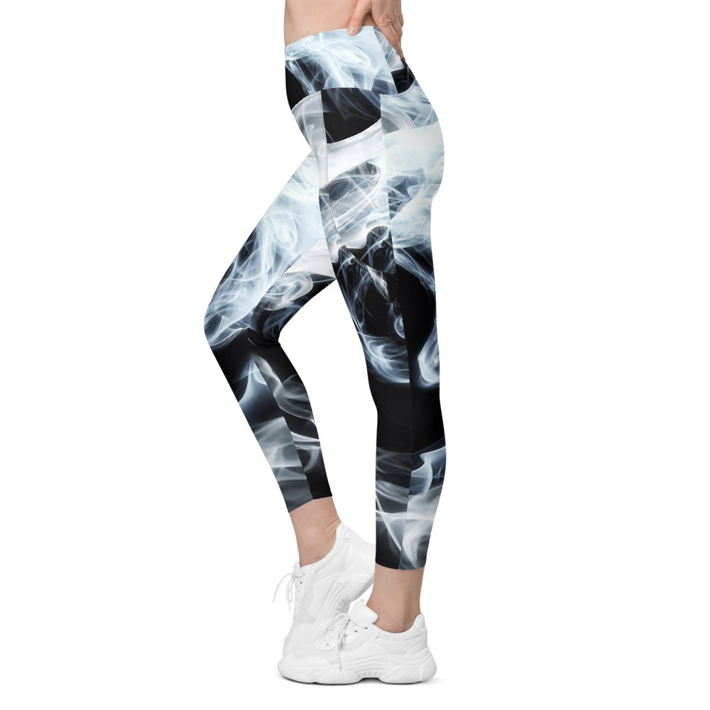 yoga Smoke Leggings with Black Print Signature pocket - Bearclothing