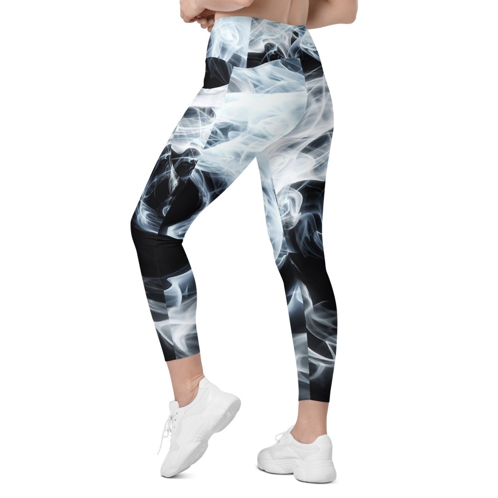 yoga Smoke Leggings with Black Print Signature pocket - Bearclothing