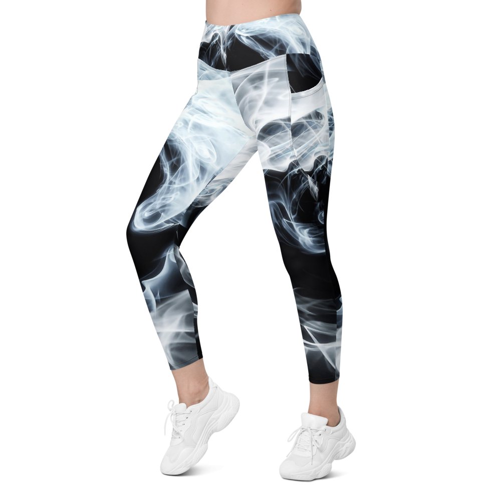 yoga Smoke Leggings with Black Print Signature pocket - Bearclothing