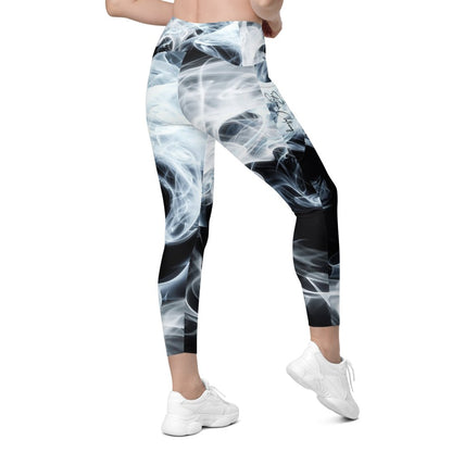 yoga Smoke Leggings with Black Print Signature pocket - Bearclothing