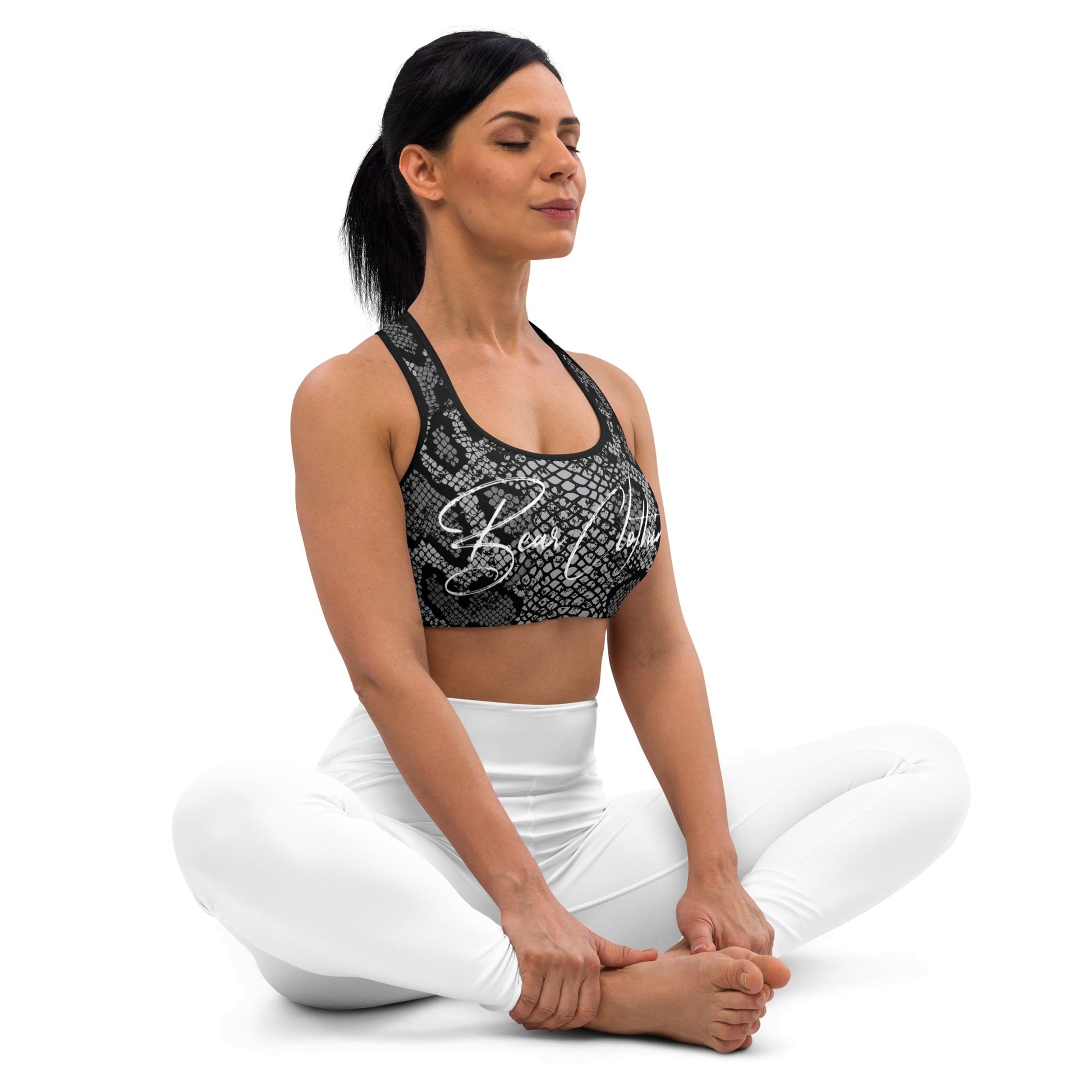 Yoga snakeskin Yoga Padded Sports Bra - Bearclothing
