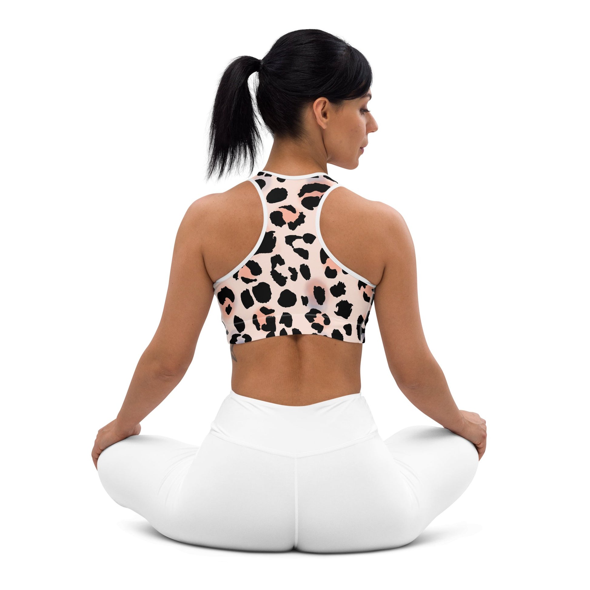 Yoga She's a Beast Pink Leopard Padded Sports Bra - Bearclothing