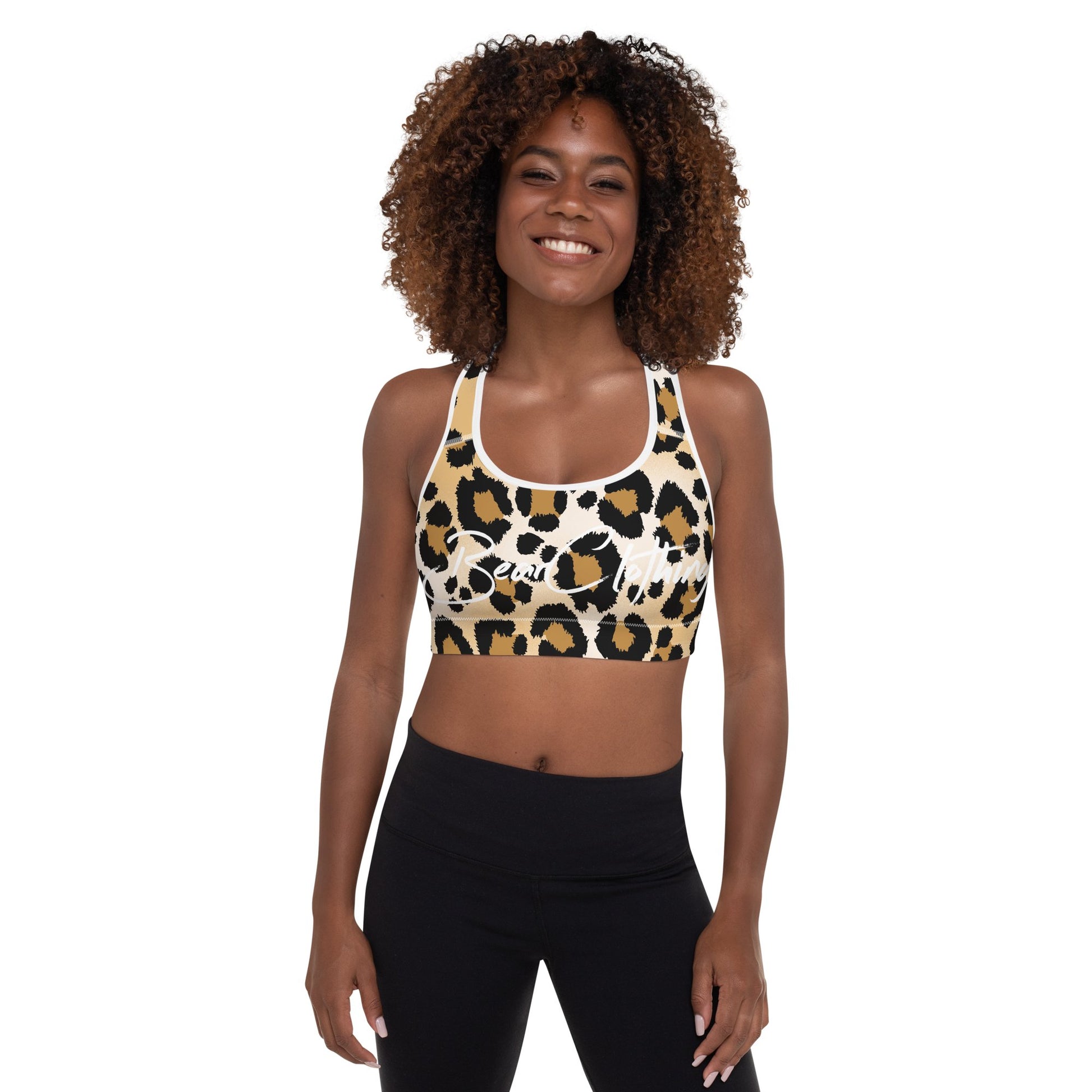 yoga She's a Beast Leopard Padded Sports Bra - Bearclothing