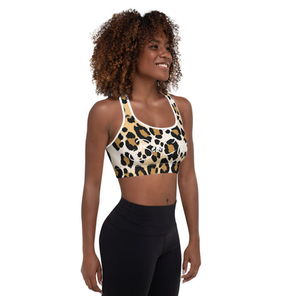 yoga She's a Beast Leopard Padded Sports Bra - Bearclothing