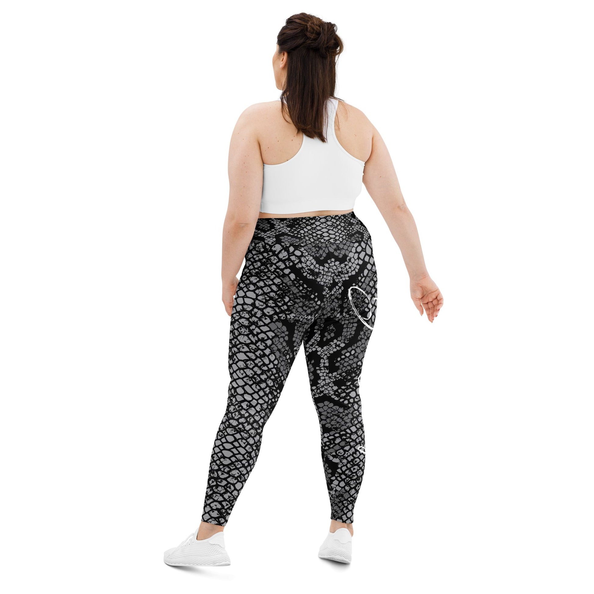 Yoga (Plus Size) Yoga Snakeskin Leggings - Bearclothing