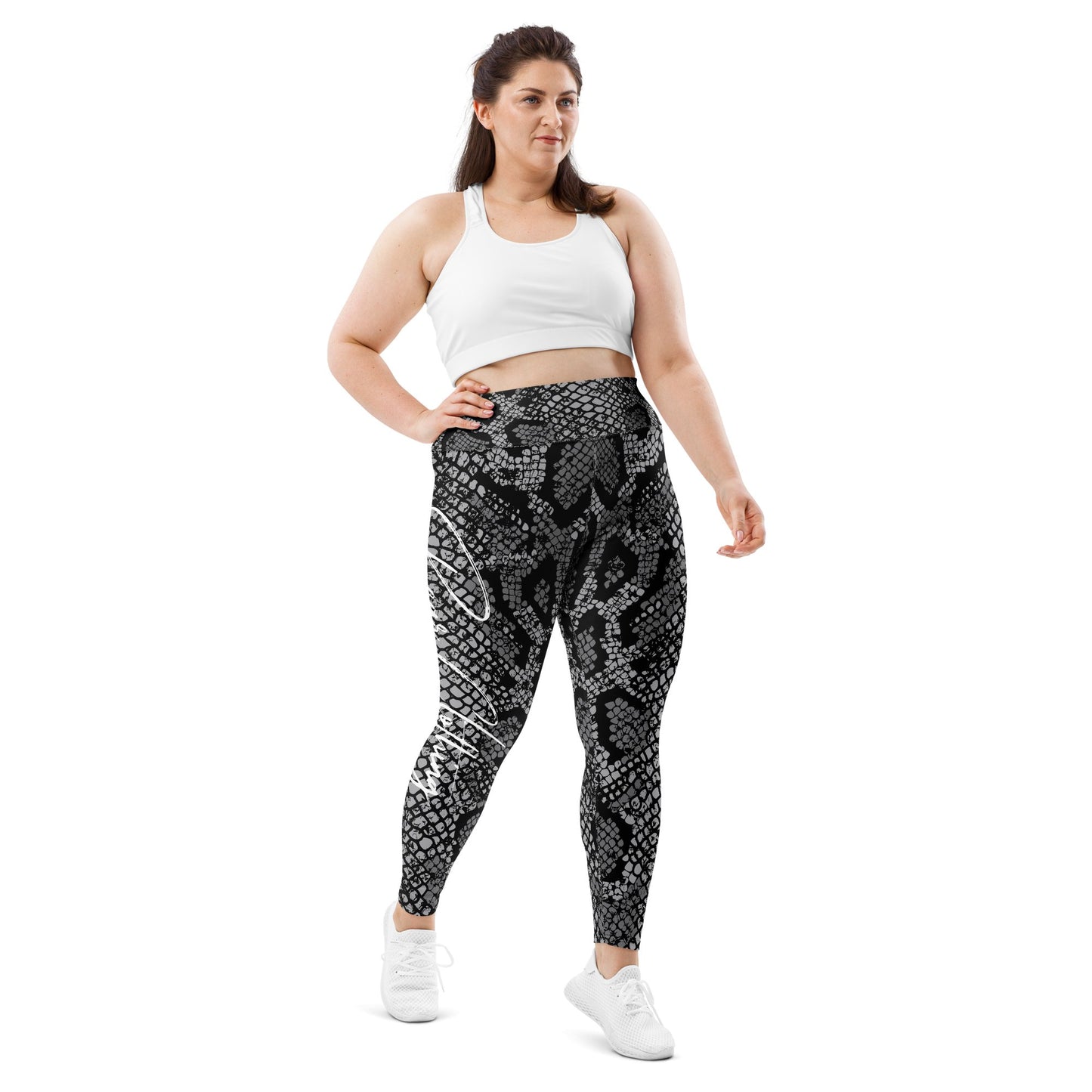 Yoga (Plus Size) Yoga Snakeskin Leggings - Bearclothing