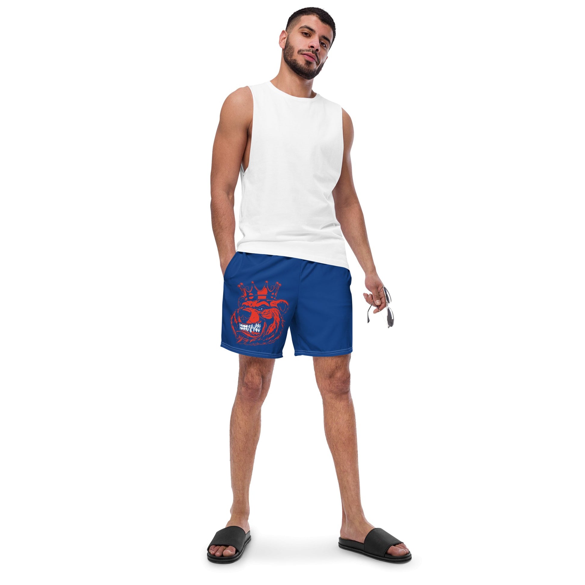 Red Bear Print Unisex Shorts - Bearclothing
