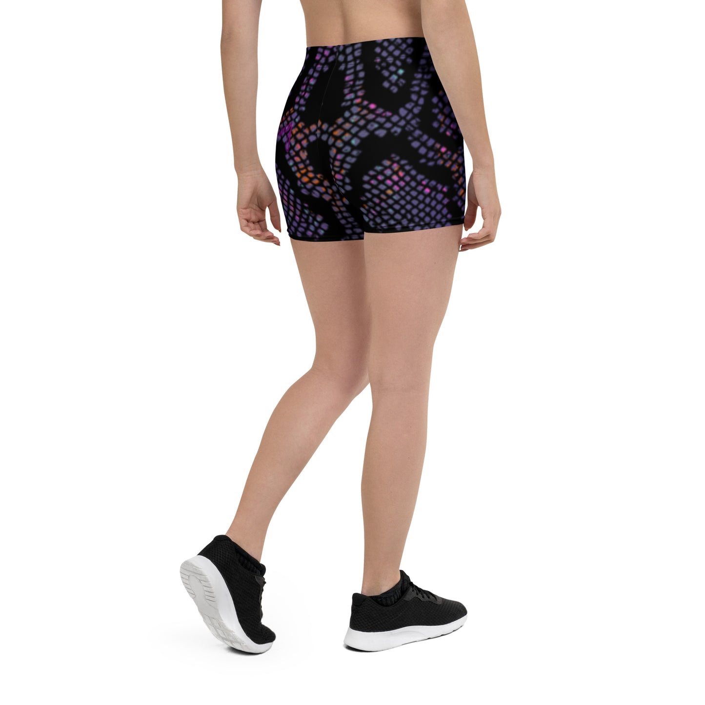 Purple Mamba Print Yoga Shorts