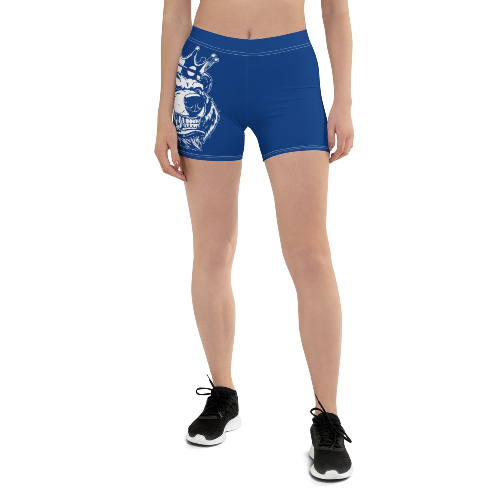 Yoga Nipsey Blue White Print Bear Shorts - Bearclothing