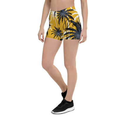 Palm Tree Yoga Shorts - Bearclothing