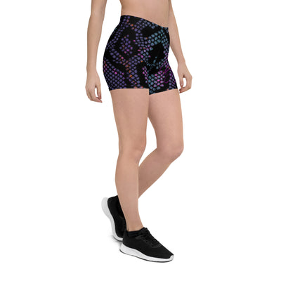 Purple Mamba Print Yoga Shorts