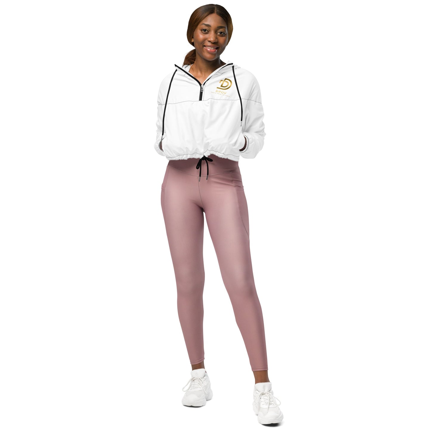 DPOV Gold Print Cropped Windbreaker