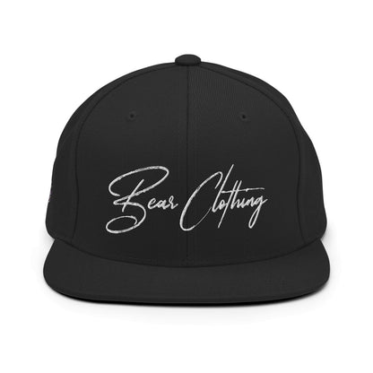 White Print With Side Logo Snapback Hat - Bearclothing