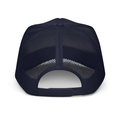 Steve Wyche White Print Embroidered Foam Trucker Hat - Bearclothing