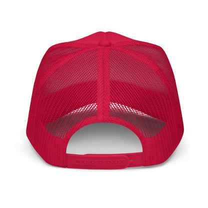 Steve Wyche White Print Embroidered Foam Trucker Hat - Bearclothing
