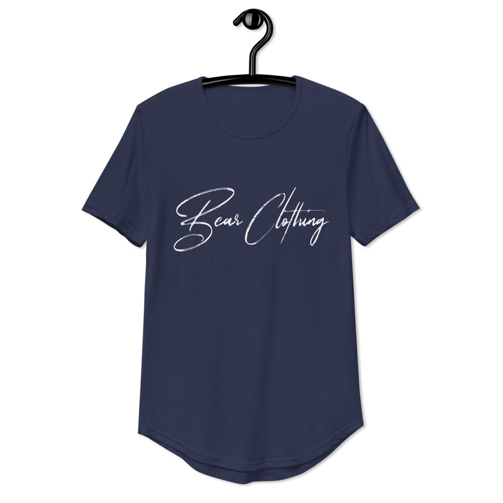 White Signature Premium Curved Hem T-Shirt' - Bearclothing