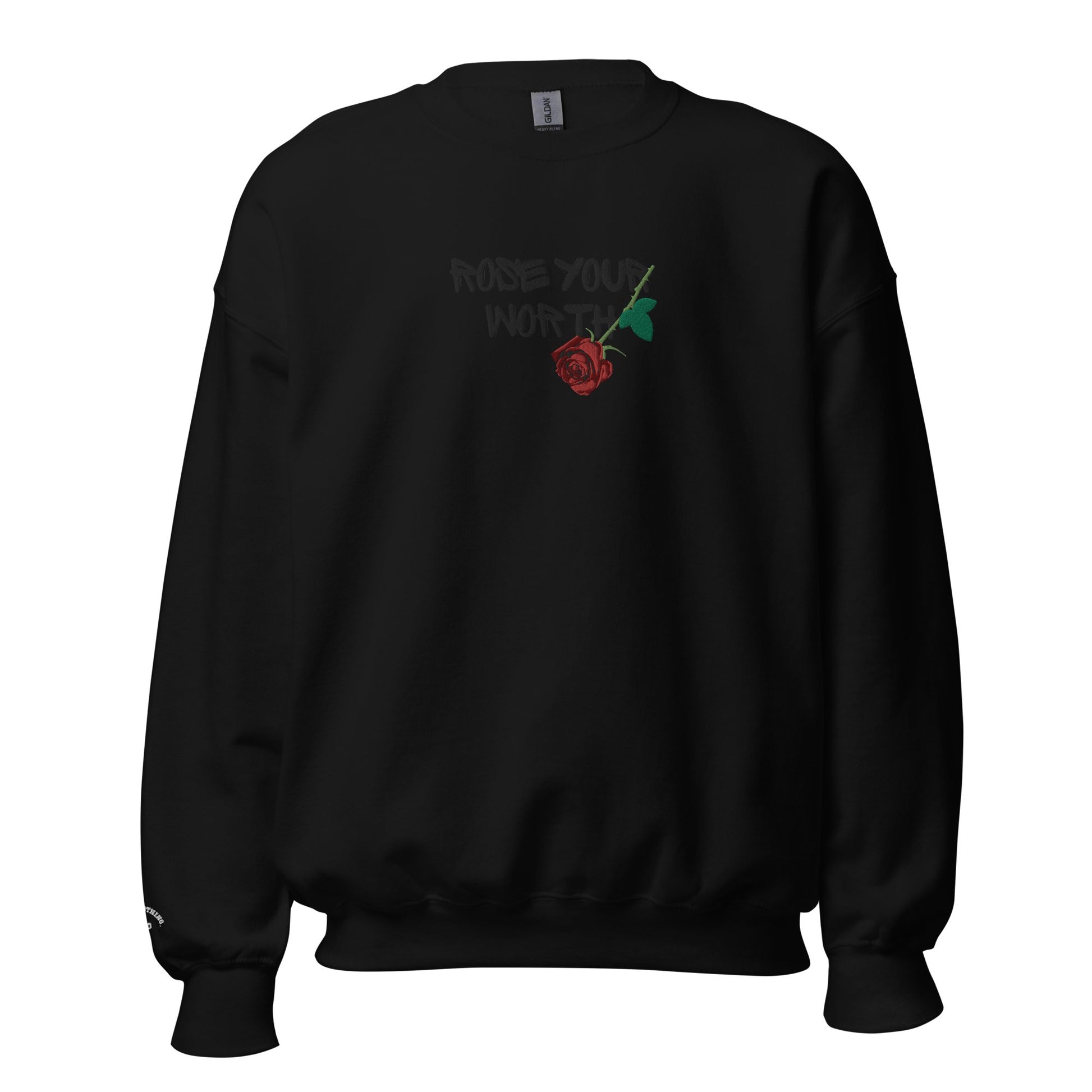 Rose Your Worth Embroidery Unisex Sweatshirt - Bearclothing