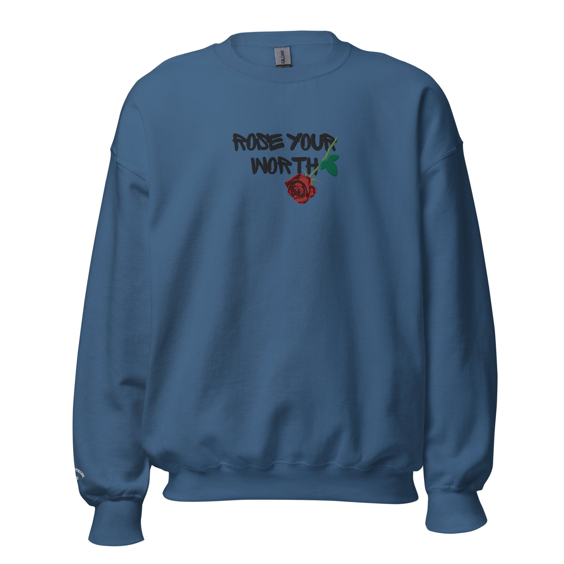 Rose Your Worth Embroidery Unisex Sweatshirt - Bearclothing