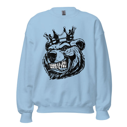 Black Bear with Crown Print Sweatshirt