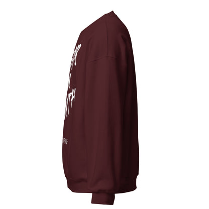 White Print Wear Your Worth Sweatshirt - Bearclothing