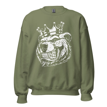 White Bear with Crown Sweatshirt - Bearclothing