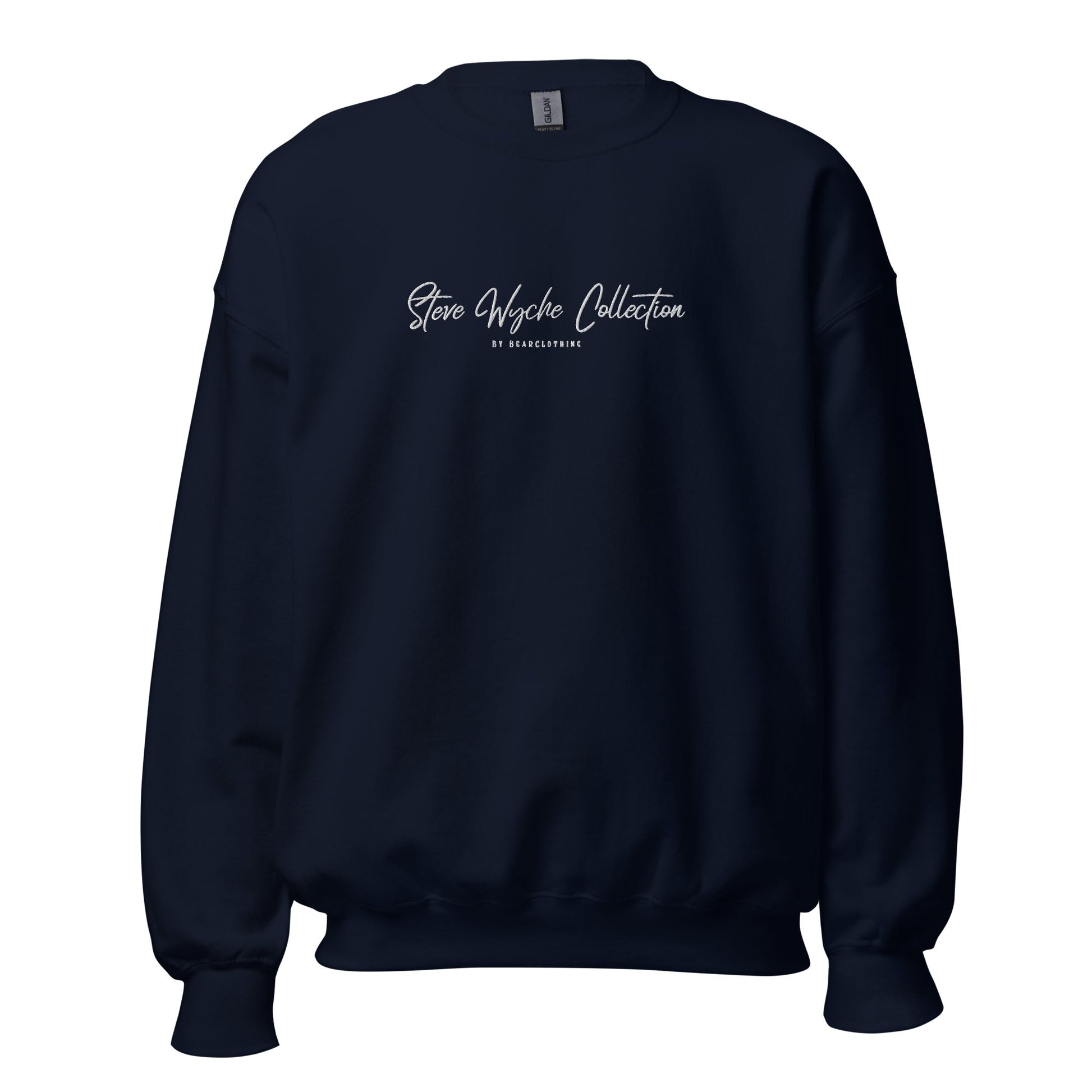 Steve Wyche White Thread Embroidery Print Sweatshirt - Bearclothing