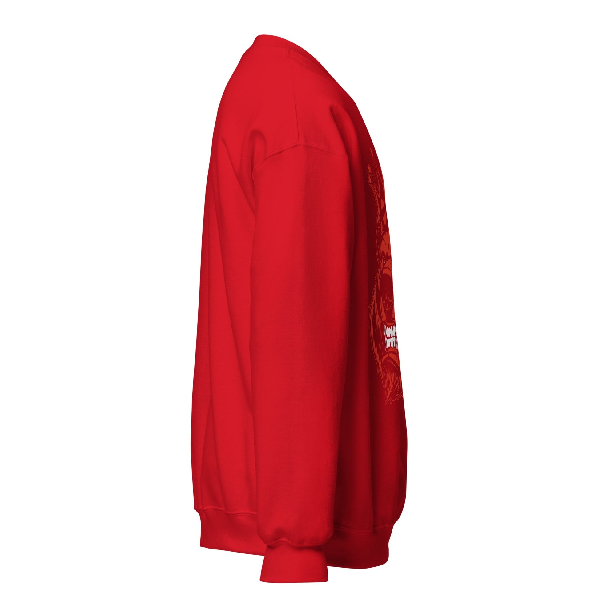 Red Bear with Crown Print Sweatshirt - Bearclothing