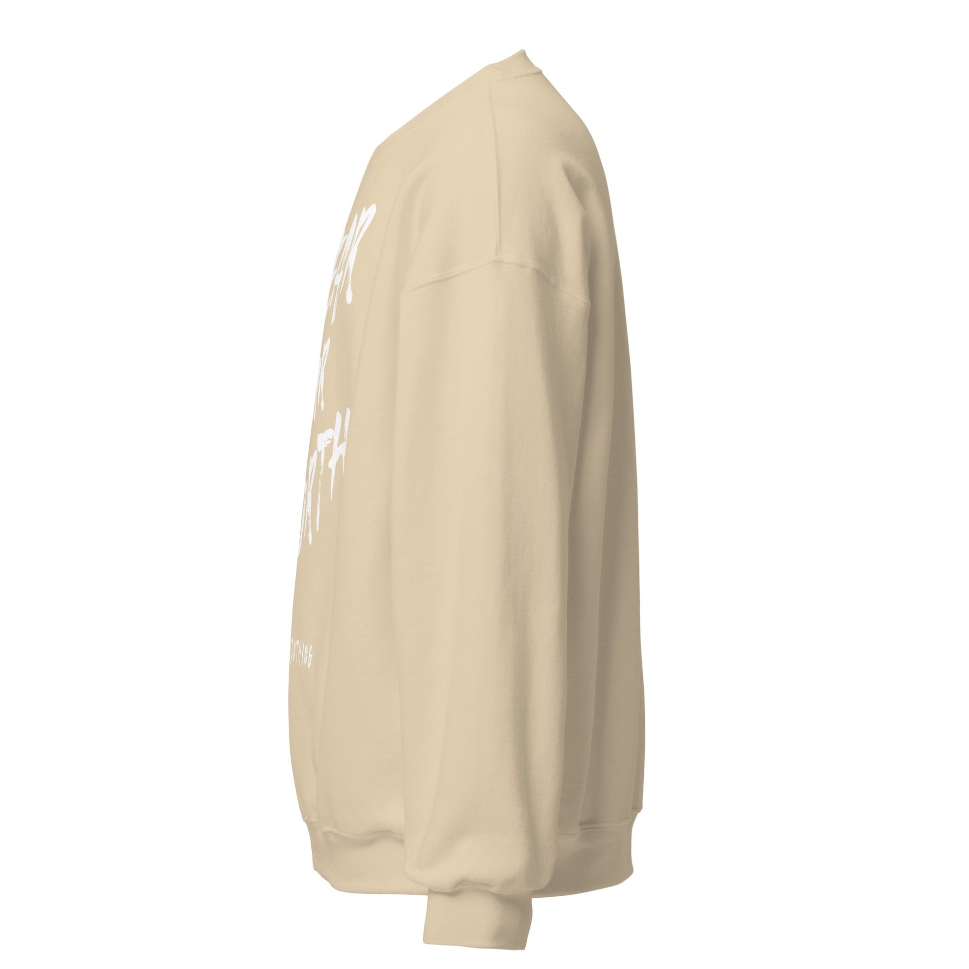 White Print Wear Your Worth Sweatshirt - Bearclothing