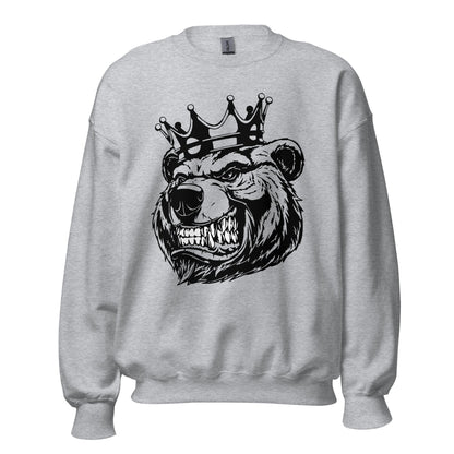 Black Bear with Crown Print Sweatshirt