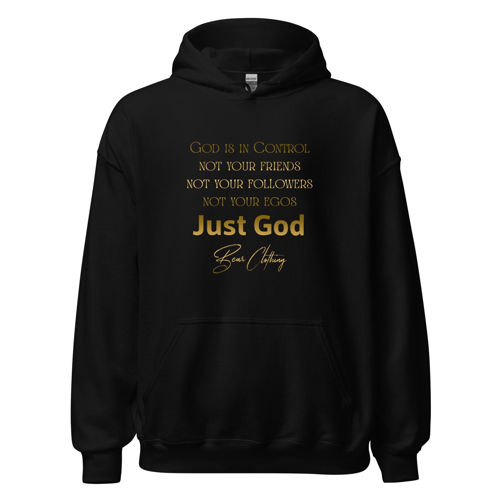 Just God! Collection Gold Print Hoodie - Bearclothing
