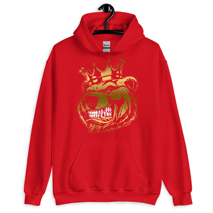 Gold Print 4XL-5XL bear print Hoodie