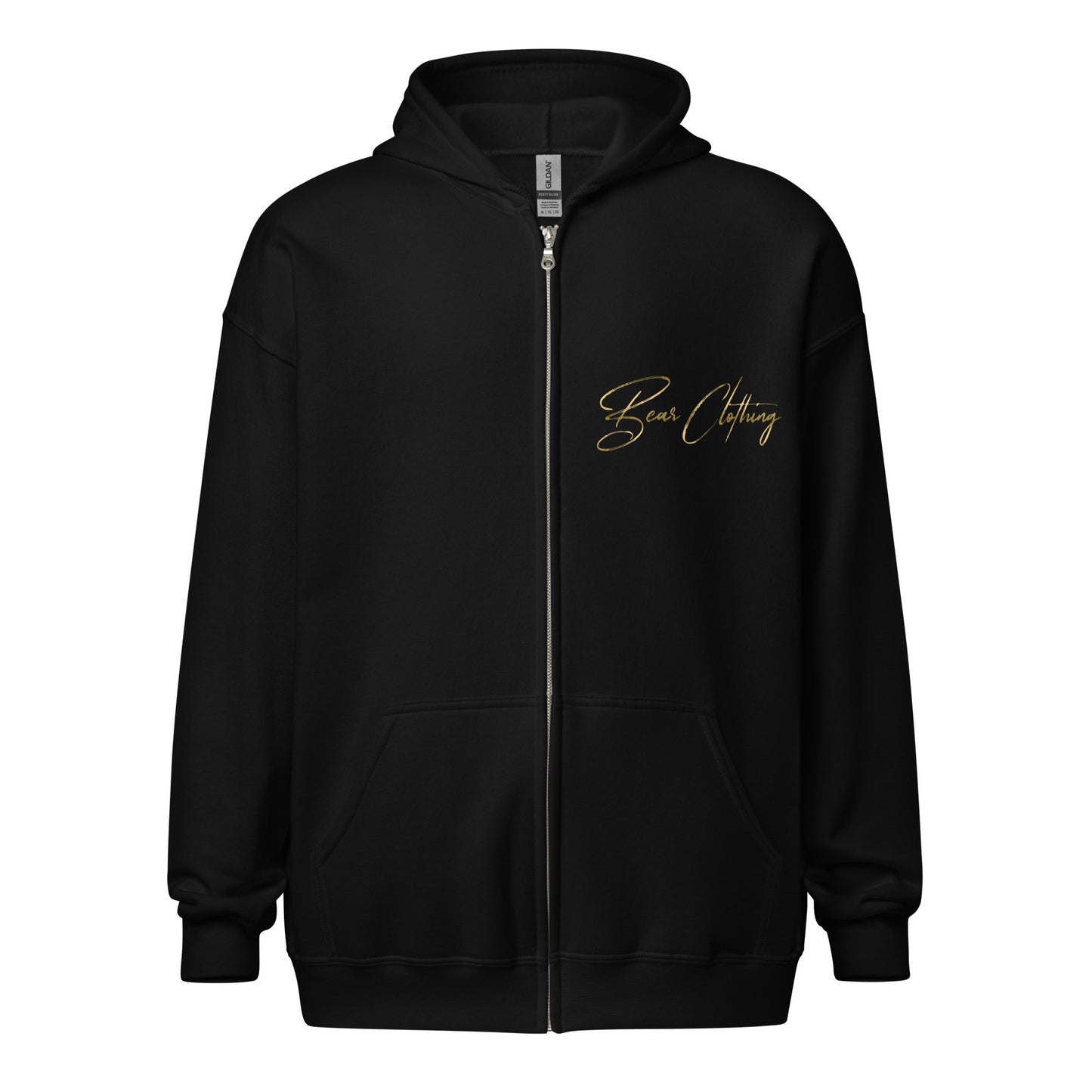 Fall Gold Bear with Crown Print Zip Up Hoodie