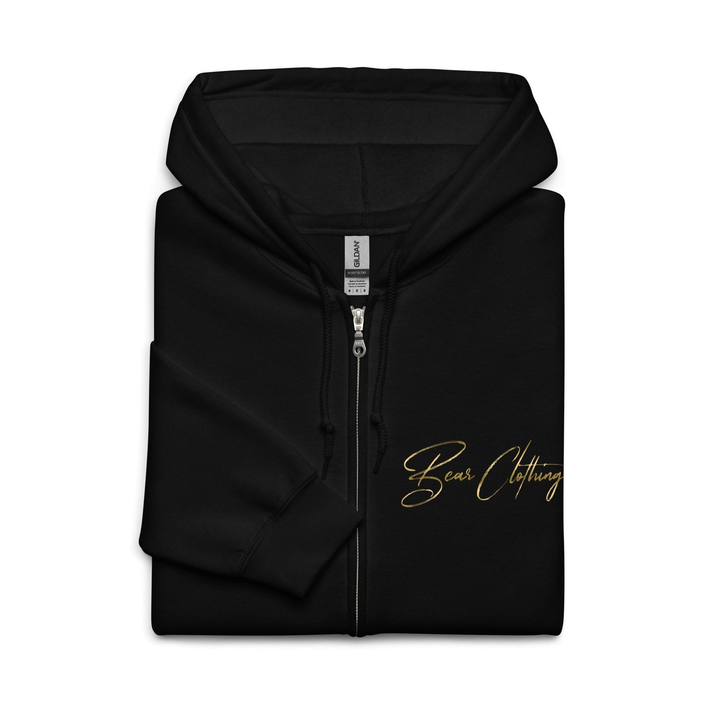Fall Gold Bear with Crown Print Zip Up Hoodie