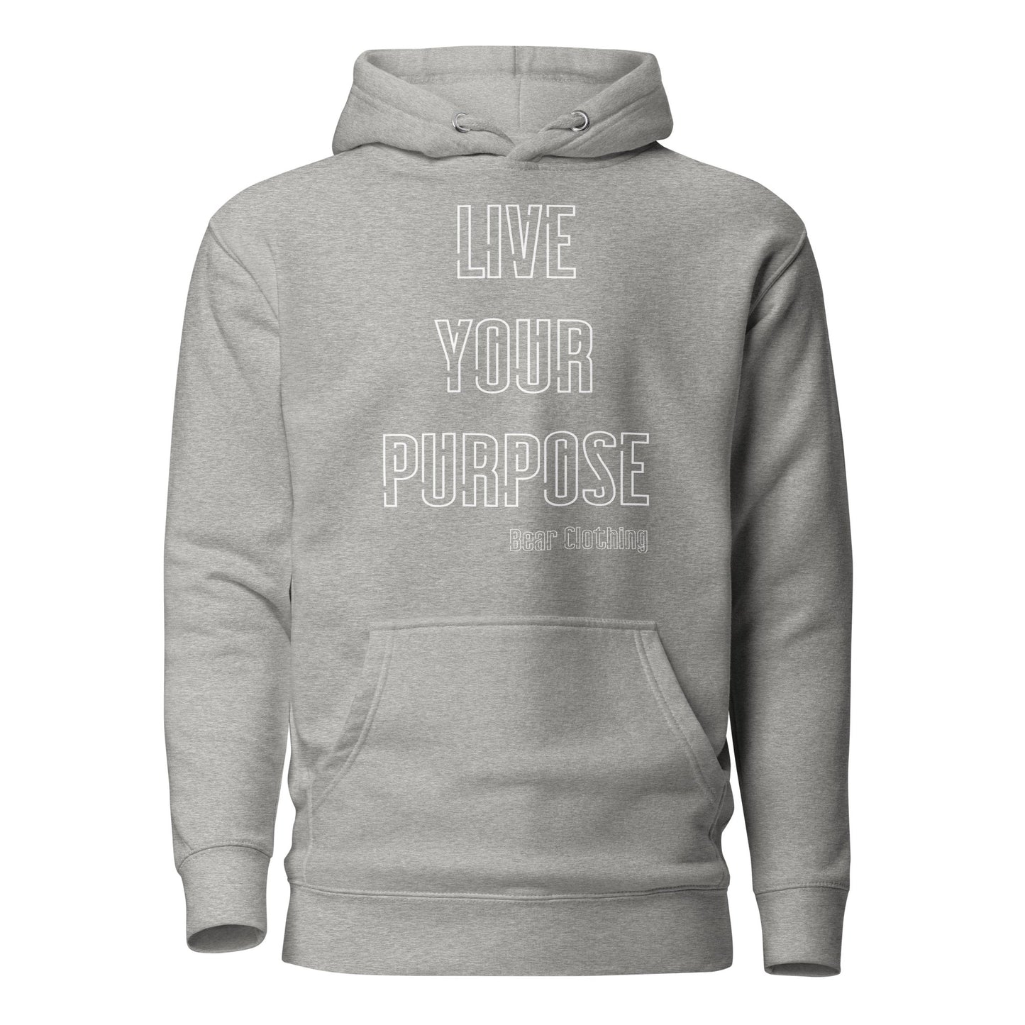 White Live Your Purpose Print Hoodie - Bearclothing