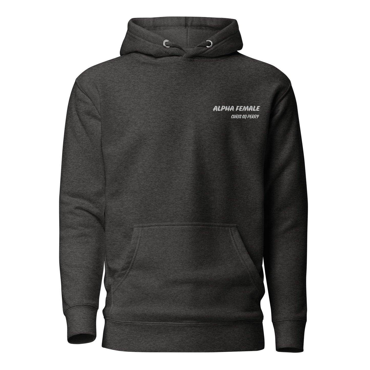 Chris Perry White Embroidery Print Alpha Female Premium Hoodie